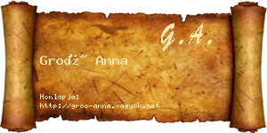 Groó Anna névjegykártya